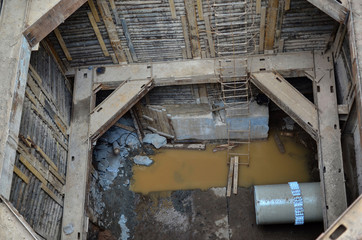 Laying or replacement of underground storm sewer pipes. Installation of water main, sanitary sewer, and storm drain systems. Utility Infrastructure. Soft focus