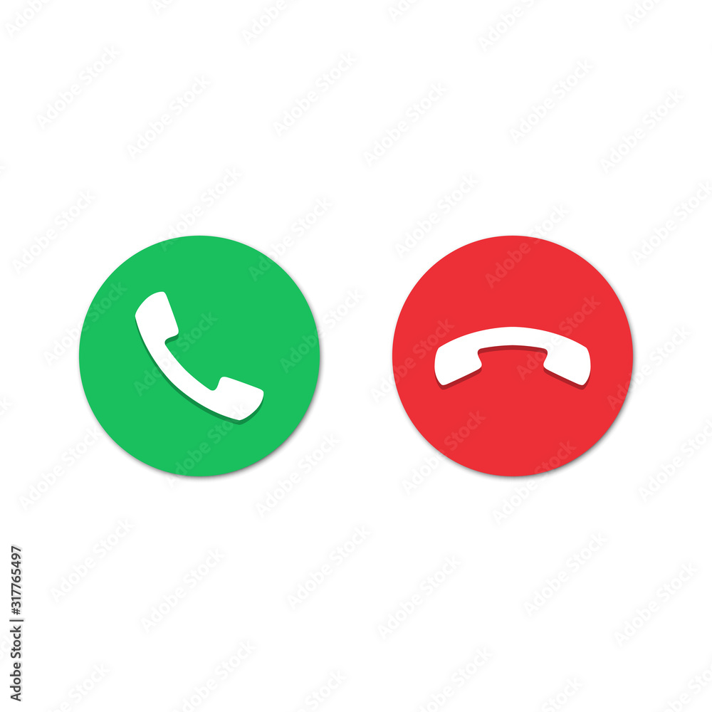 Leinwandbilder Accept call and decline buttons for phone call icons