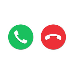 Accept call and decline buttons for phone call icons
