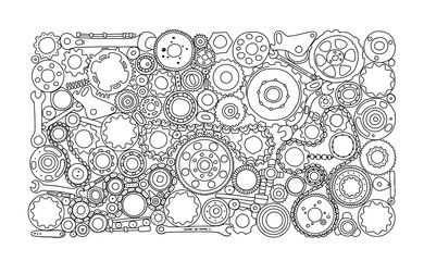 Auto spare parts and gears, background for your design