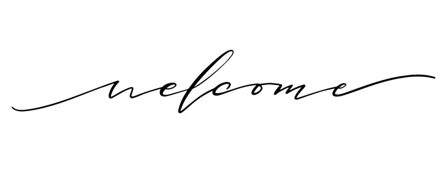 Lettering welcome wrote by brush. Welcome calligraphy.