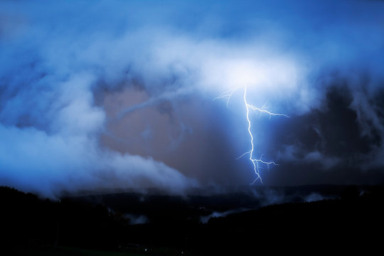 Germany, North Rhine-Westphalia, Windeck, Thunder-storm