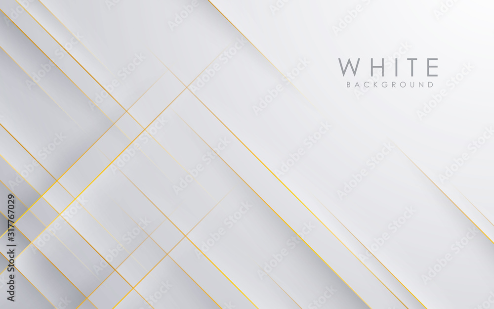 Poster modern abstract light silver background vector. elegant concept design with golden line.