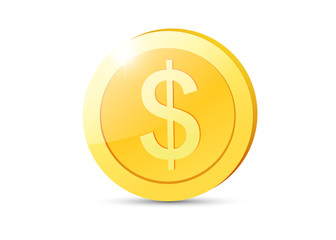 Fototapeta premium Realistic Gold coin.