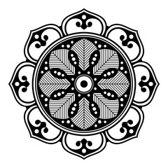 Black and white mandala for coloring page