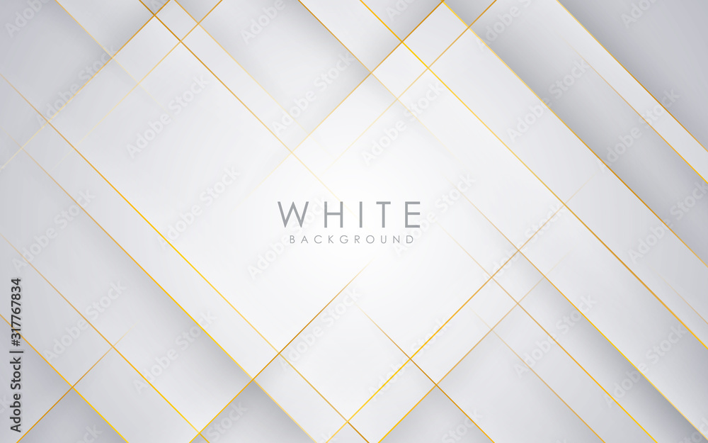Poster modern abstract light silver background vector. elegant concept design with golden line.