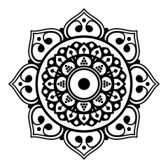 Black and white mandala for coloring page