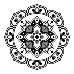 Black and white mandala for coloring page