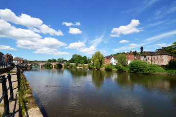 Fototapeta na wymiar landscape with river and bridge