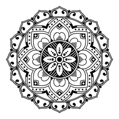 Black and white mandala for coloring page