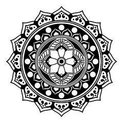 Black and white mandala for coloring page