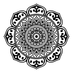Black and white mandala for coloring page