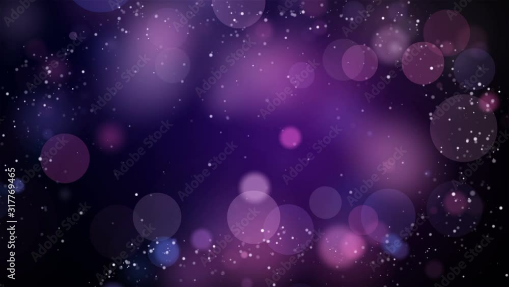 Wall mural purple bokeh particles animation background