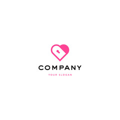 Vector logo design icon. Creative heart, love lock. Modern simple clean style