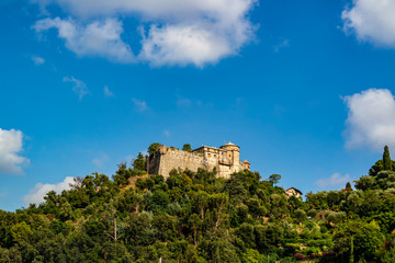Fototapeta na wymiar View on the castle of Portofino, Liguria - Italy