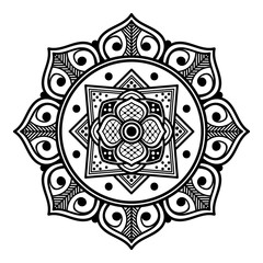 Mandala for coloring book. Arabic, Pakistan, Moroccan, Turkish, Indian, Spain motifs