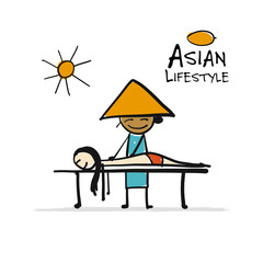 Asian lifestyle, people characters for your design. Masseur