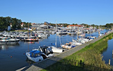 Marina w giżyckim porcie, Mazury, Polska