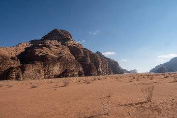 Vista panor&aacute;mica del desierto de Wadi Rum, Jordania 