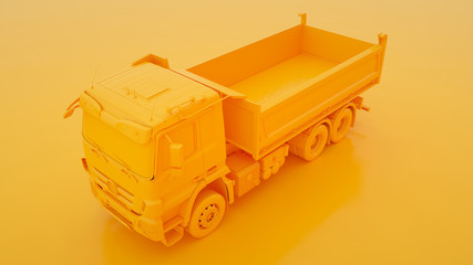 Tipper Dump Truck isolated on yellow background. 3d illustration © Laricha