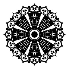 Mandala decorative round ornament. Can be used for greeting card, phone case print, etc. Hand drawn background, vector isolated on white. EPS 10 