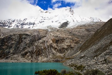 Beautiful, challenging trip to Laguna 69 in Andes mountain in Huascarán national park in Peru. 