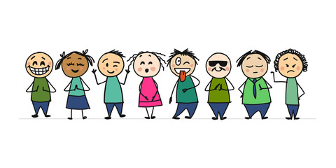 People icons set. Sketch for your design