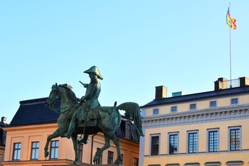 Stockholm, Sweden- January 2020. Tourist attractions of Stockholm.  View of the old city.  Central streets of Stockholm.  The capital of Sweden. landmarks of Stockholm city. Scandinavia. North Europe