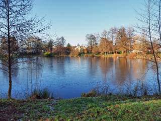 Furpacher Weiher bei Neunkirchen im Saarland im Winter