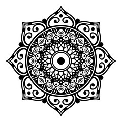 Mandala decorative round ornament. Can be used for greeting card, phone case print, etc. Hand drawn background, vector isolated on white. EPS 10 