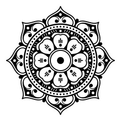 Mandala decorative round ornament. Can be used for greeting card, phone case print, etc. Hand drawn background, vector isolated on white. EPS 10 