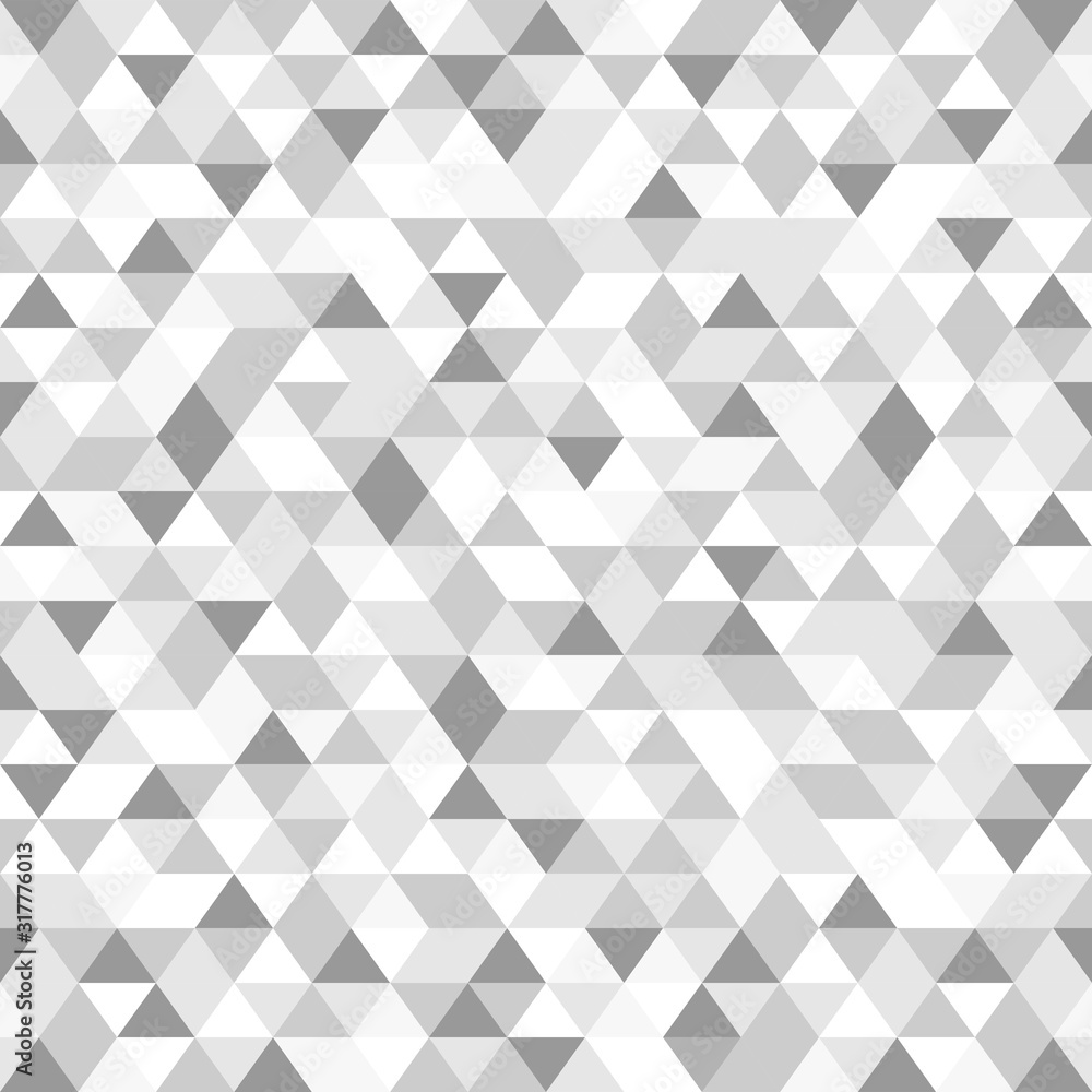 Poster abstract polygon white grey graphic triangle seamless pattern. vector graphic background.