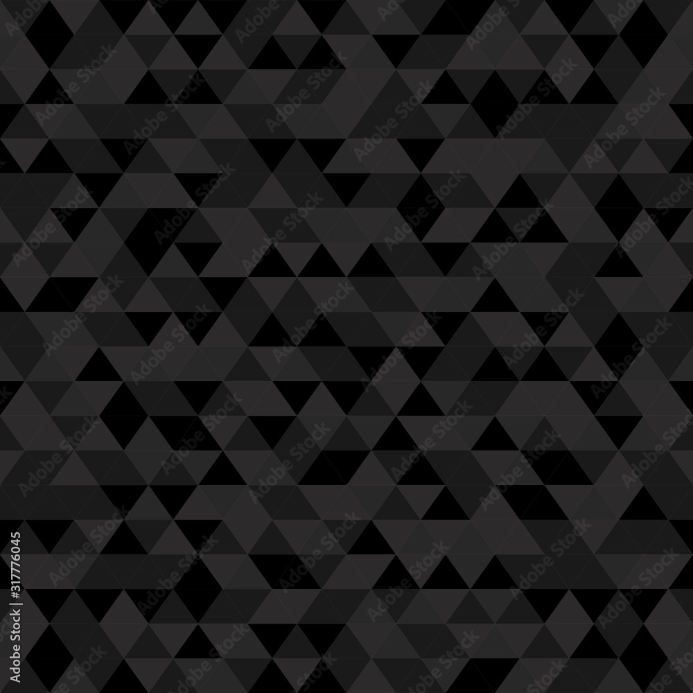 Poster abstract polygon dark grey graphic triangle seamless pattern. vector graphic background.