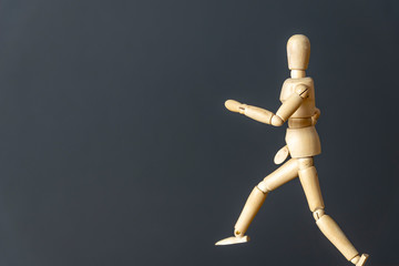 Mannequin doll running sport background