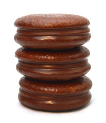 Chocolate cake isolated on white background