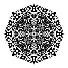 Mandala decorative round ornament. Can be used for greeting card, phone case print, etc. Hand drawn background, vector isolated on white. EPS 10 