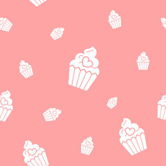 Wrapping paper - Seamless pattern of cake, cupcake and muffin for vector graphic design
