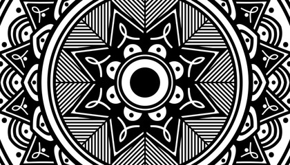 Ethnic Mandala Ornament. Arabic, Pakistan, Moroccan, Turkish, Indian, Spain motifs