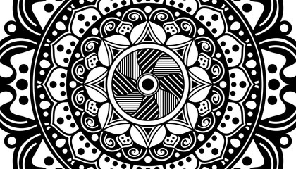 Ethnic Mandala Ornament. Arabic, Pakistan, Moroccan, Turkish, Indian, Spain motifs