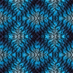 Obraz premium 3d effect - abstract blue silver fractal pattern