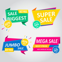 Big Sale Banners Design. Discount Banner Promotion Template. Special offer and sale banner discount up to 50% template design with editable text.