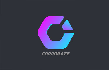 pink blue grey corporate polygon business logo icon design for company