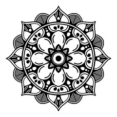 Mandala decorative round ornament. Can be used for greeting card, phone case print, etc. Hand drawn background