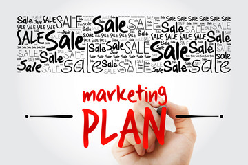 Marketing Plan word cloud collage, business concept background