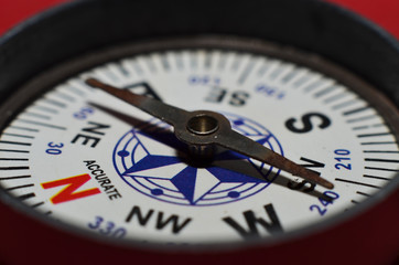 Compass needle made of flat black iron