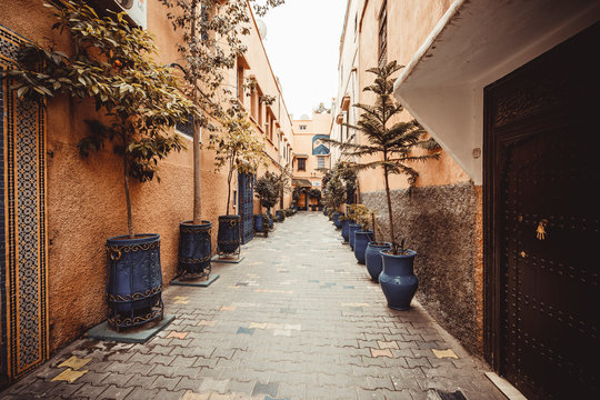 Medina and zoco detail streets in Marrakesh