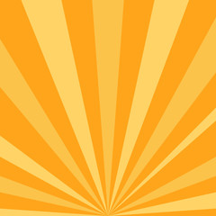 Sunlight rays background. Bright orange color burst background.