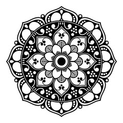 Mandala decorative round ornament. Can be used for greeting card, phone case print, etc. Hand drawn background