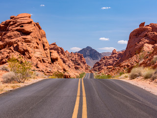 Mouse’s Tank Road in Valley of Fire State Park. Scenic Roads in Valley of Fire State Park, Nevada United States.