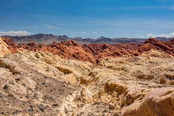 Fototapeta na wymiar Fire Canyon / Silica Dome in Valley of Fire State Park, Nevada United States